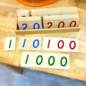 Montessori learning wooden toy number 1-9999 counting